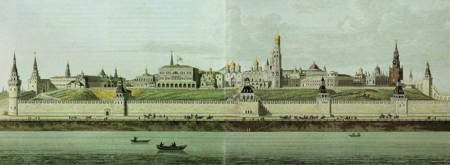 Панорама Кремля, гравюра Эдварда Финдена, 1823г.