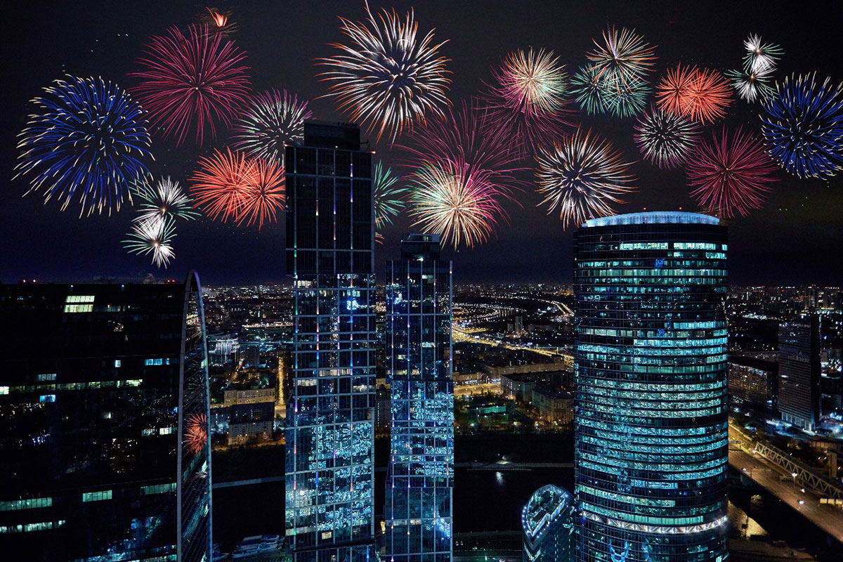 Новый год 2023 на крыше небоскреба в Москва-Сити