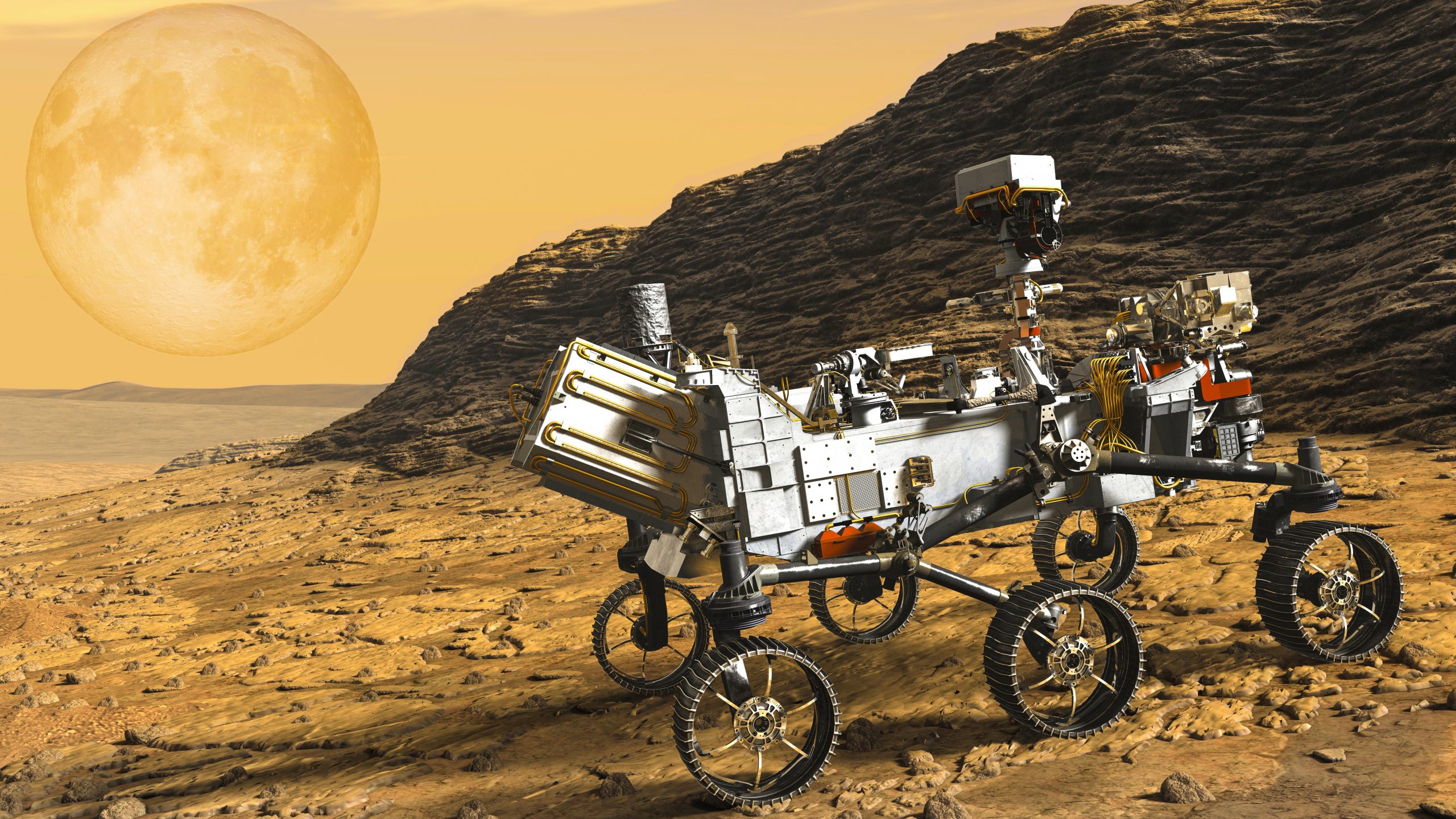 Mars,Rover,Perseverance,Explores.,3d,Illustration,Elements,Of,This,Image