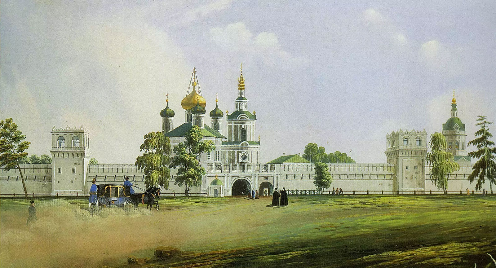 Донской монастырь в Москве, 1840-1859 год, картина неизвестного художника