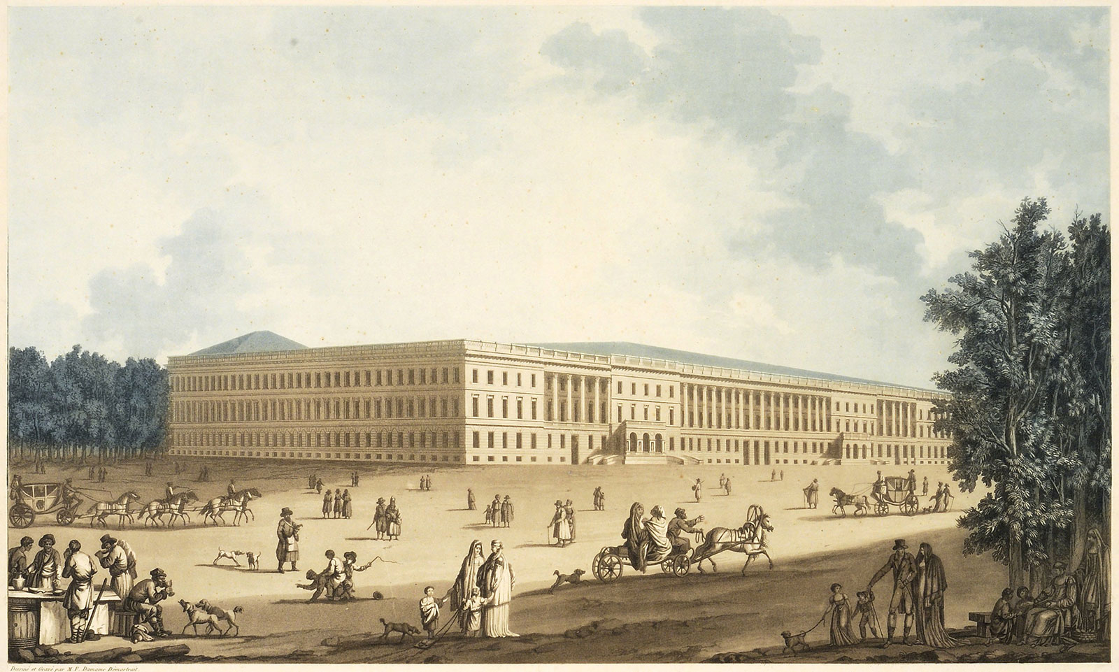 Екатерининский дворец в Лефортово, 1811 год, картина Демам-Демартре Ф. М.