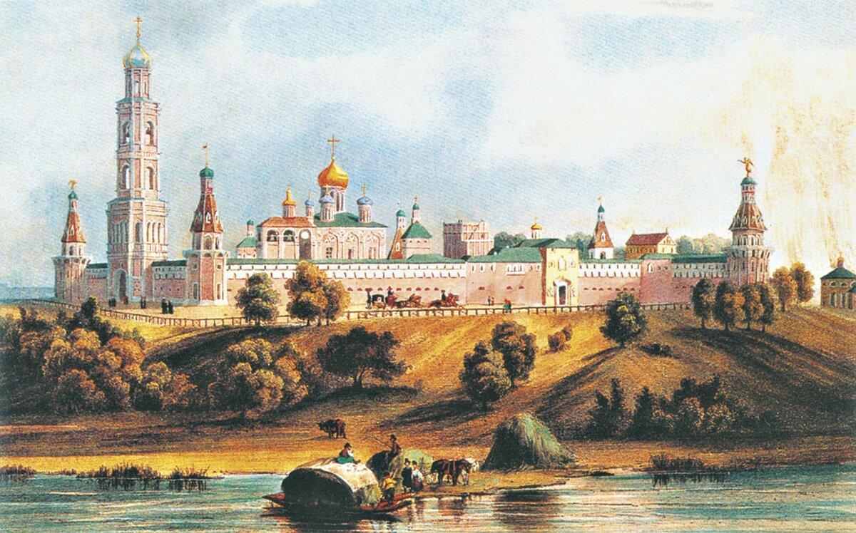 Симонов монастырь, художник Луи Бишбуа, 1846 г.