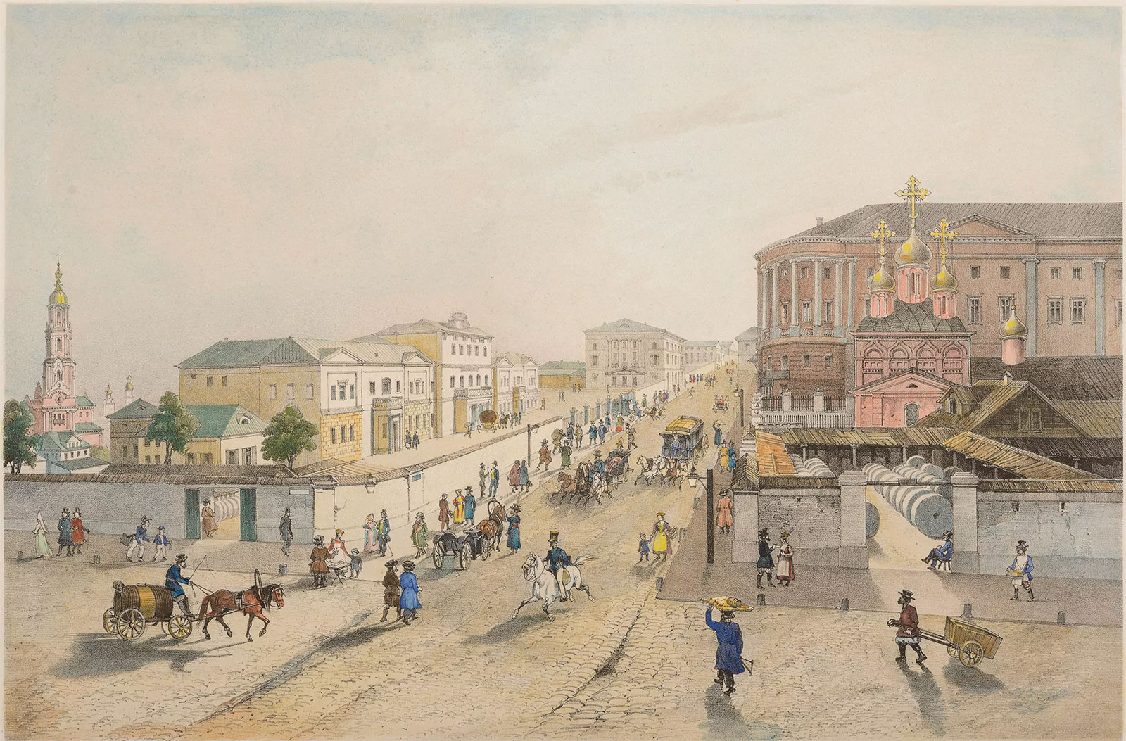 Московский Императорский почтамт на Мясницкой улице, 1847-1849 гг., Ф.Дитц - рисунок, А.Ш. Мюллер (Muller) - гравер