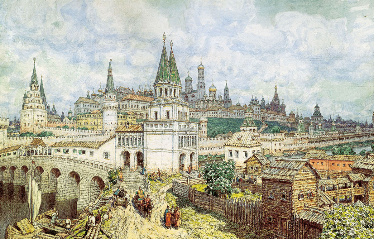 «Расцвет Кремля. Всехсвятский мост и Кремль в конце XVII века», А. М. Васнецов, 1922 г.